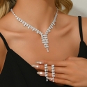 Trolley Beautiful Jewelry Set with Zircons (Necklace, Earrings)