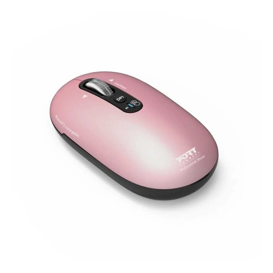 Port Designs PORT CONNECT Pure MAC, Wireless Rechargeable Mouse, Bluetooth, FreeWheel, 3200 DPI ROSE