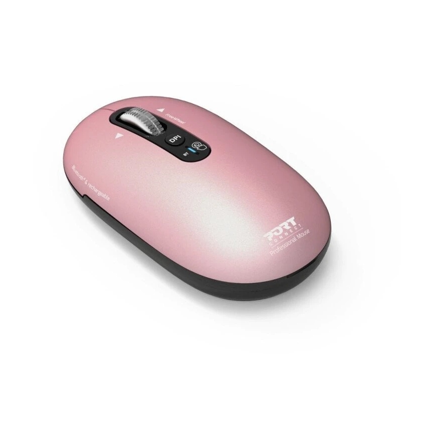 Port Designs PORT CONNECT Pure MAC, Wireless Rechargeable Mouse, Bluetooth, FreeWheel, 3200 DPI ROSE – 4