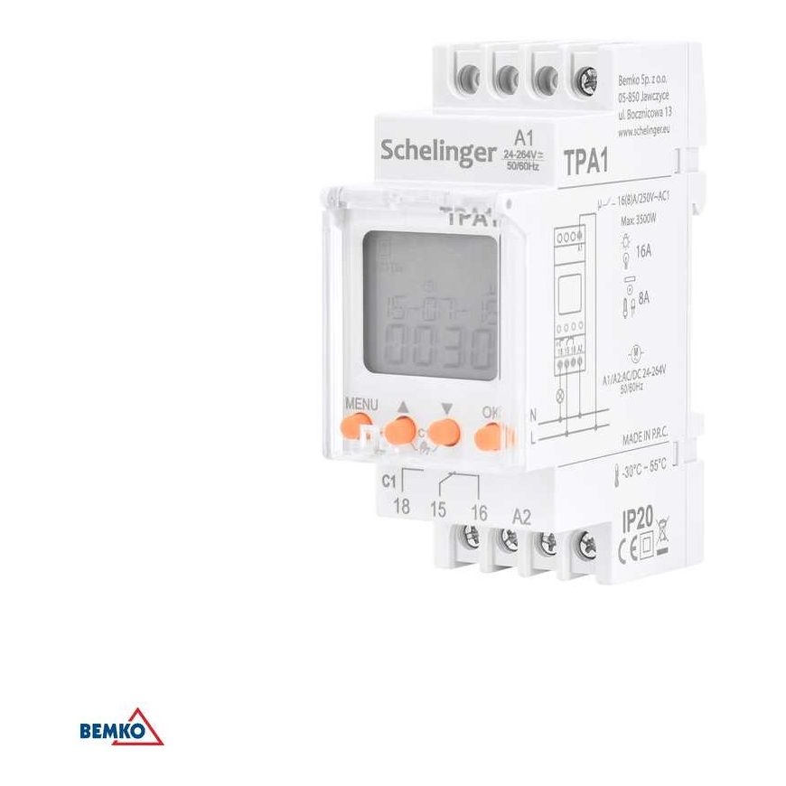 Schelinger Astronomiskais WIFI Laika slēdzis Viena kanāla 48-240V AC/DC