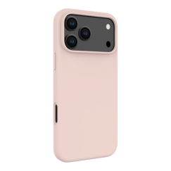 Apple iPhone 18 Pro Max Premium Magsafe Minkštas Lietimas Silikoninis Dėklas Rožinis Smėlis