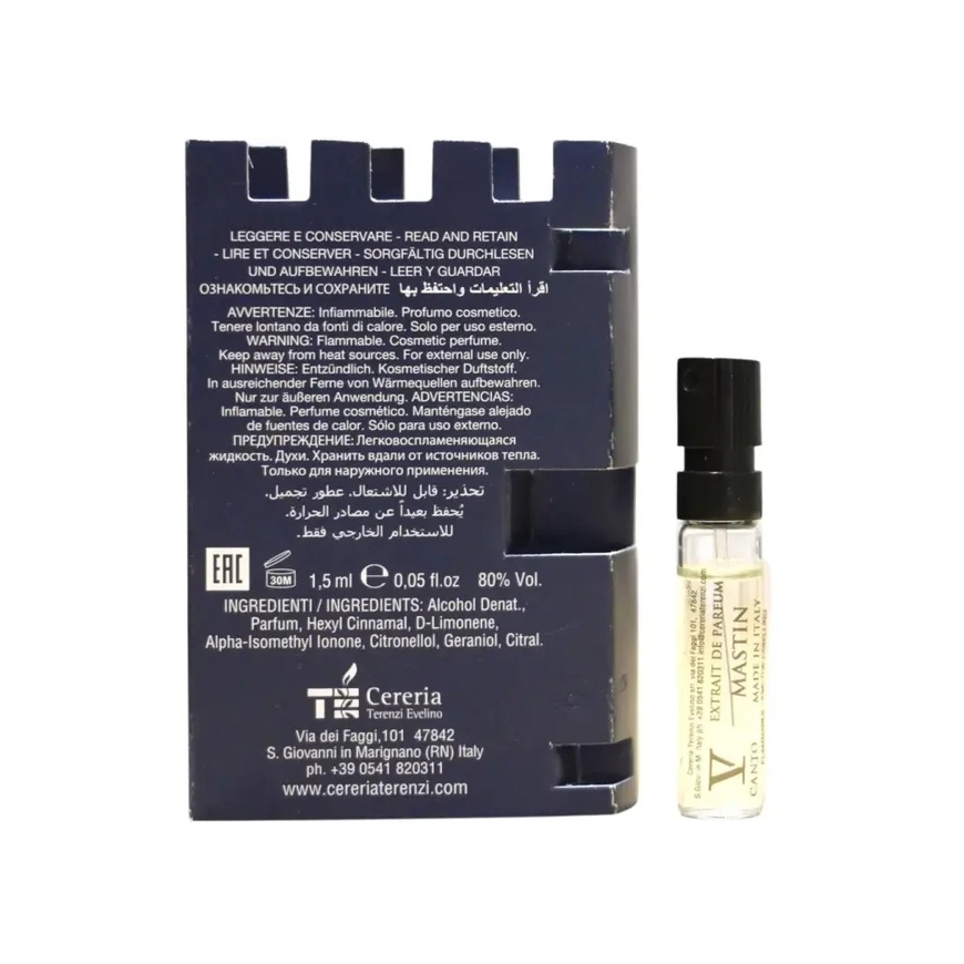 V Canto, Mastin, Extrait De Parfum, Unisex, 1.5 ml *Vial – 2
