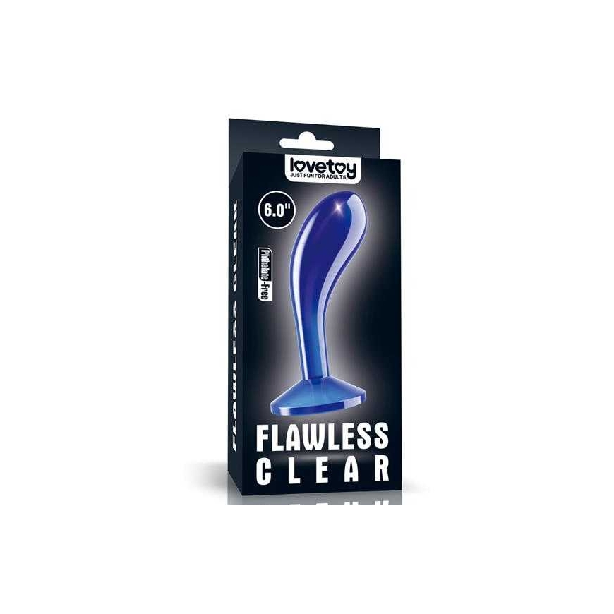 LOVETOY Flawless Clear Prostate Plug 6.0'' Blue