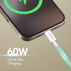 LogiLink CU0347 USB кабель USB 2.0 1 m USB C 0,48 Gbit/s 60 W Зеленый