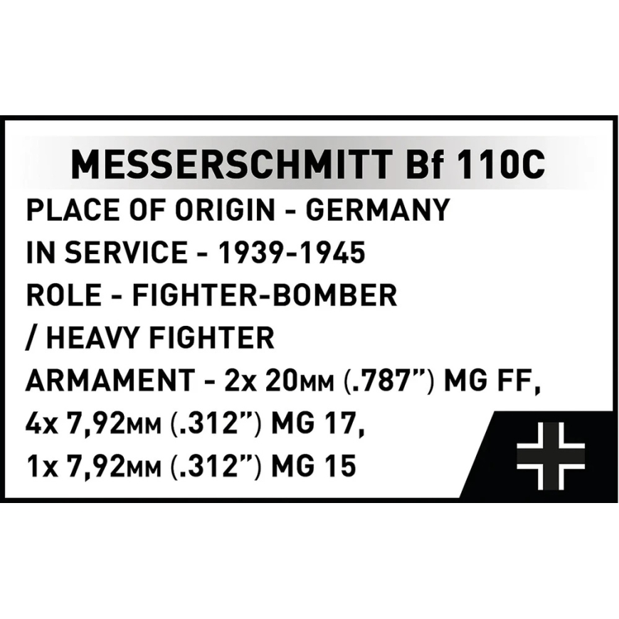 Cobi Klotside komplekt Messerschmitt Bf 110C 1:32 mudel – 4