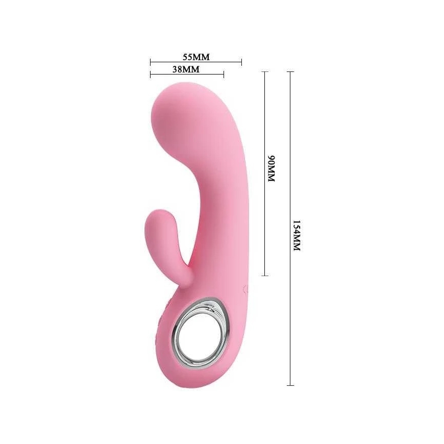 Vibratorius „Pretty Love“, skirtas g taškui ir klitoriui, USB, 7 režimai, 15 cm