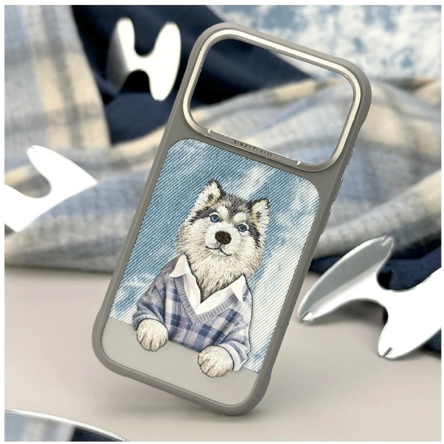 NIMMY case GENTLE PETS SERIES DOG, ühilduv MagSafe IPHONE 18 Pro Max/17 Pro Max jaoks, hall – 3