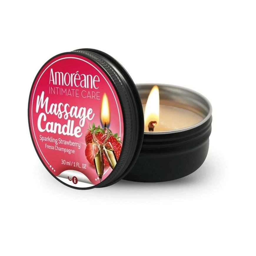 Amoréane strawberry erotic body massage candle 30ml