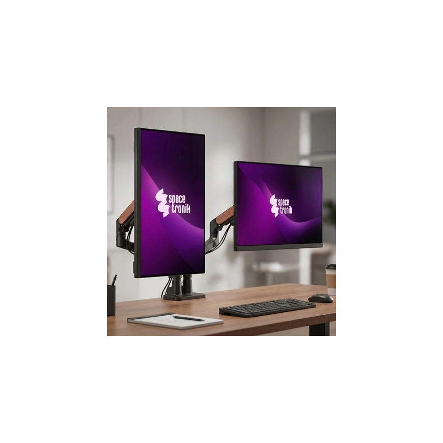 Spacetronik Laikiklis gazowy na dwa monitory SPAG130 – 2