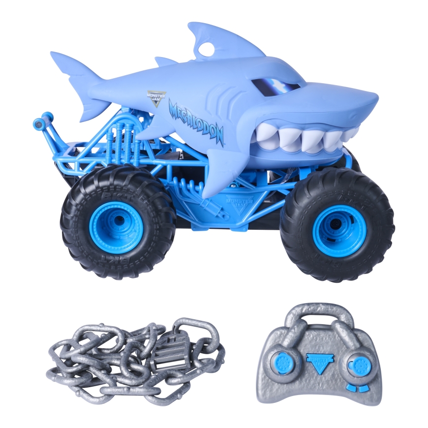 Monster Jam Pureva Megalodon, nuotolinio valdymo automobiliukas – 3