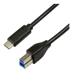 LogiLink CU0163 USB-kaapeli USB 3.2 Gen 1 (3.1 Gen 1) 2 m USB C USB B 5 Gbit/s Musta