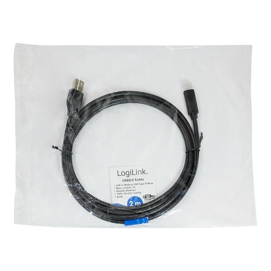 LogiLink CU0163 USB кабель USB 3.2 Gen 1 (3.1 Gen 1) 2 m USB C USB B 5 Gbit/s Черный – 4
