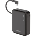 DELTACO External Battery, 10,000 mAh, Integrated Textile Cable, PD 20 W, Black / PB-CC101 / 1903846
