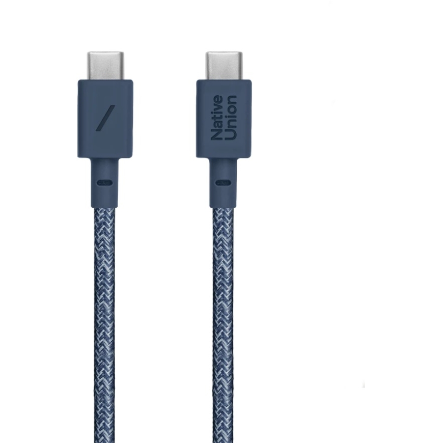 Кабель Native Union с ремешком (USB-C - USB-C) 1,2 м, темно-синий