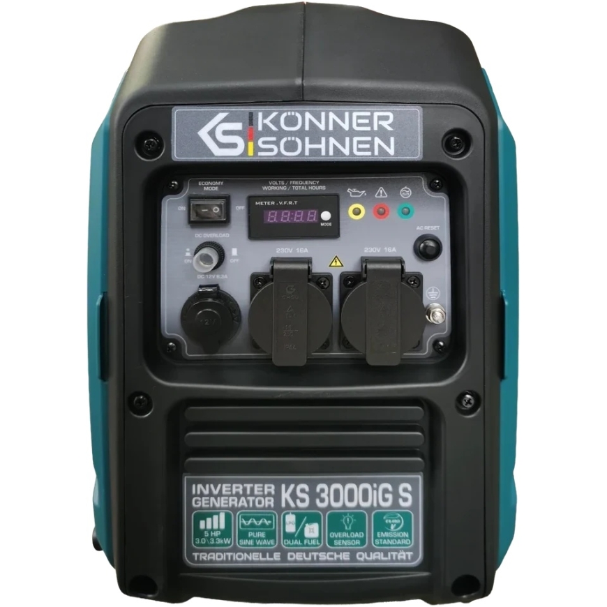 Inverterinis generatorius Könner & Söhnen KS 3000iG S, 3,3 kW, benzinas / LPG, 230 V, 5 l – 3