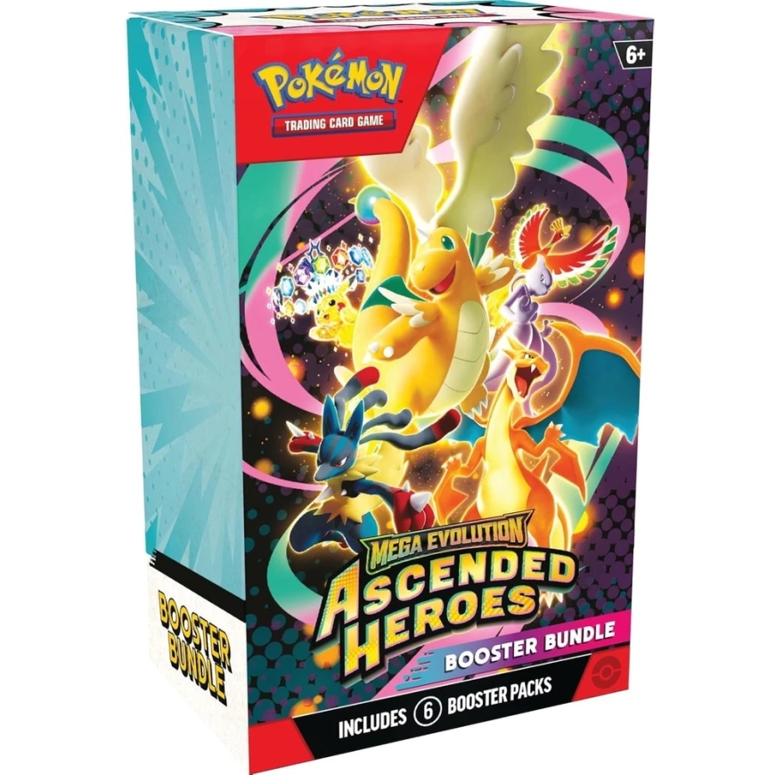 Kolekcionuojamų Kortelių Žaidimas - Pokémon TCG Mega Evolution Ascended Heroes Booster Bundle 6 Pakelių + Energijos Kortelės – 3