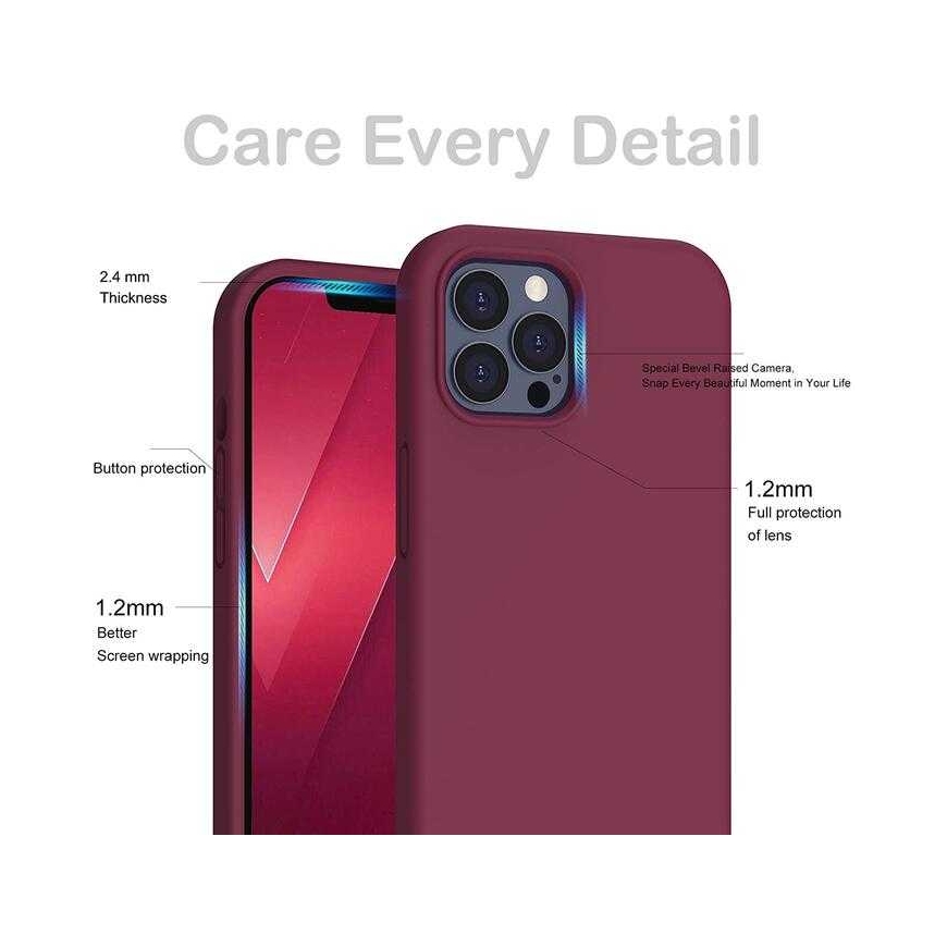 Riff "Minkštas silikono dėklas iPhone 15 Plus" Bordo