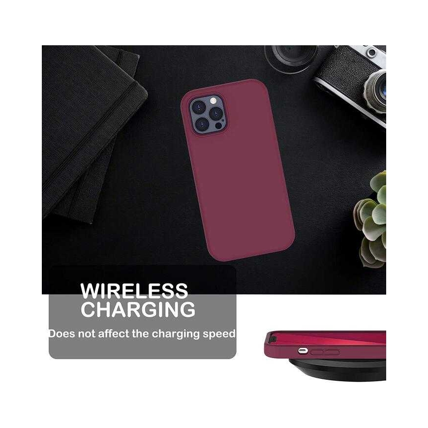 Riff "Minkštas silikono dėklas iPhone 15 Plus" Bordo – 3