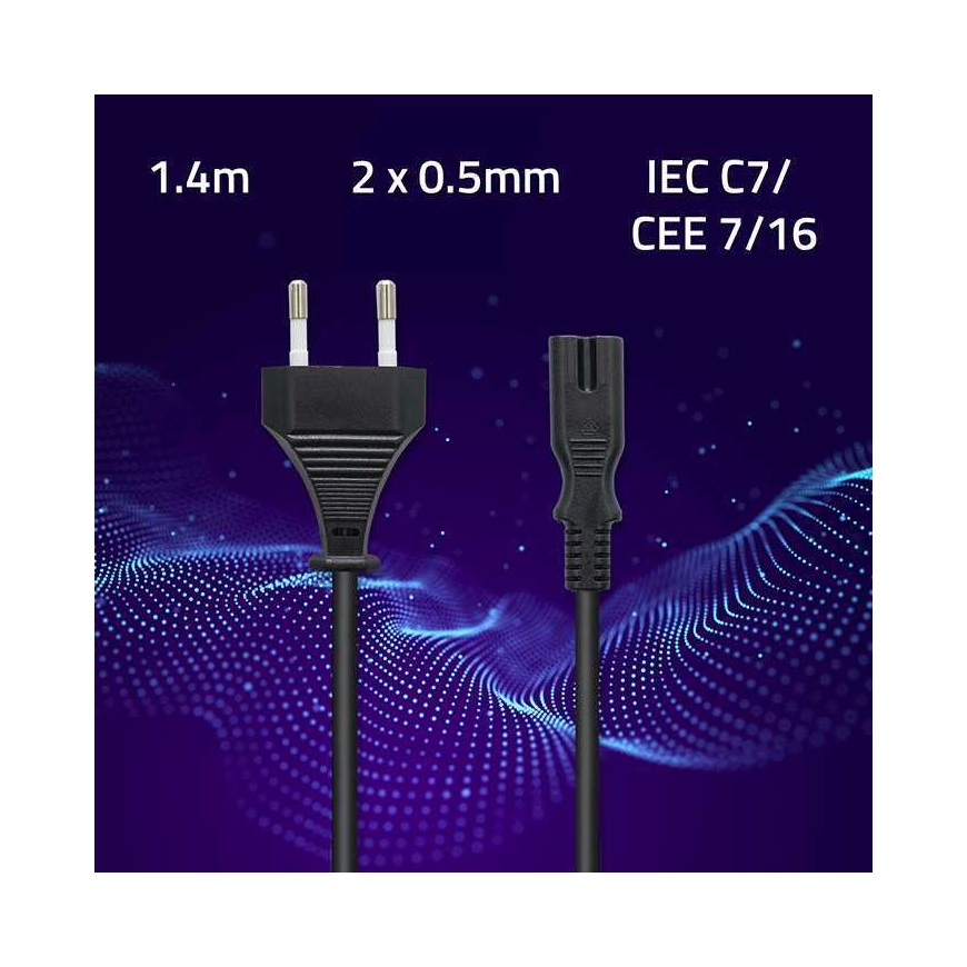 Qoltec Power cable IEC C7 / CEE 7/16 (50547) Black – 2