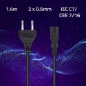 Qoltec toitekaabel IEC C7 / CEE 7/16 (50547) must Qoltec toitekaabel IEC C7 / CEE 7/16 (50547) must