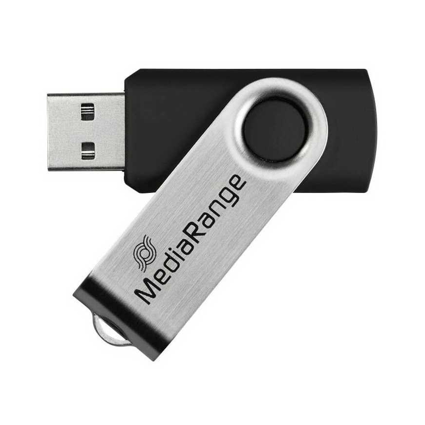 MediaRange 128GB MR913 USB 2.0 Musta/ hopea