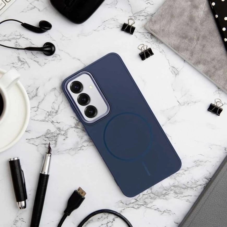 OEM Case for Samsung A37 Frame Mag Cover compatible with MagSafe dark blue – 3
