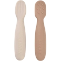 BEABA 2 PCS. SILICONE SPOON SET +4 MONTHS, PRALINE/CLAY