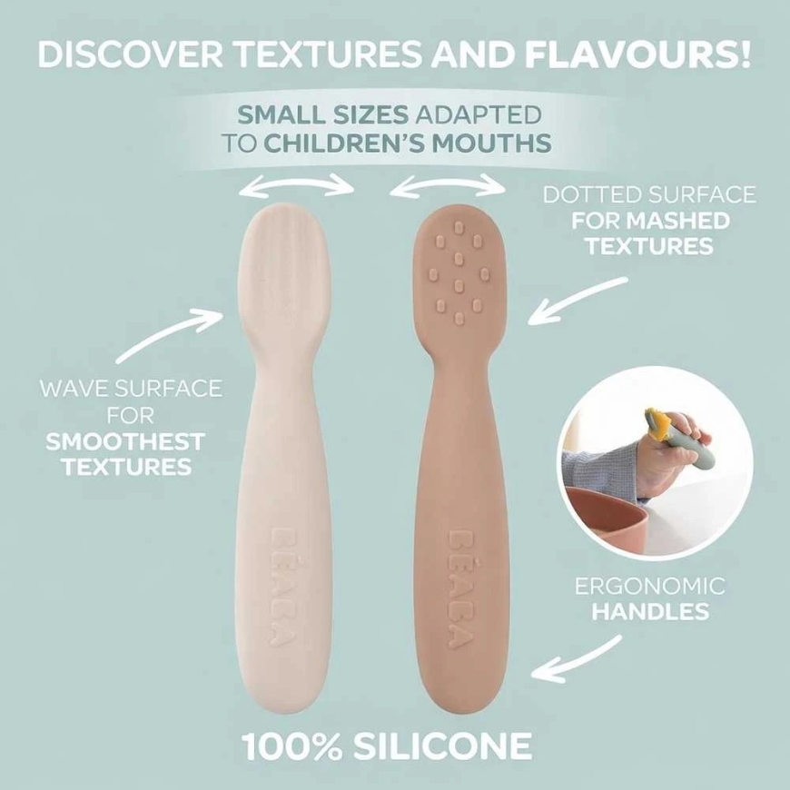 BEABA 2 TK. SILIKOONKULLA SEOT +4 KUU, PRALINE/CLAY – 2