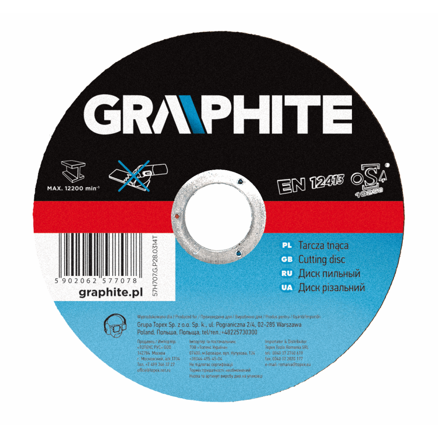 Graphite Graphite metāla grieznes disks 230x1.9x22mm (57H719)