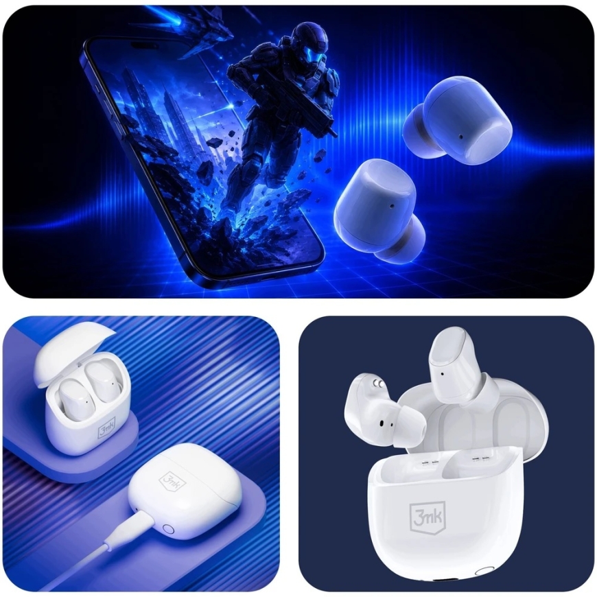 Наушники 3mk BlitzBuds BT 6.0 белые – 5