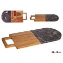 Koka un melnā marmora griešanas dēlis ar pakaramo, 1,5 × 18 × 38 Koka un melnā marmora griešanas dēlis ar pakaramo, 1,5 × 18 × 38