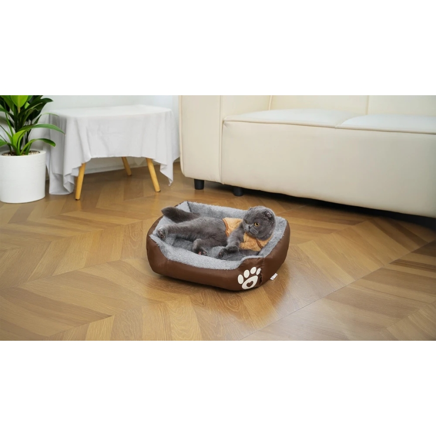 Rebel Animals RA-1102-XXL Koira- ja Kissasänky, 110x85x19cm, Harmaa/Ruskea Väri – 4