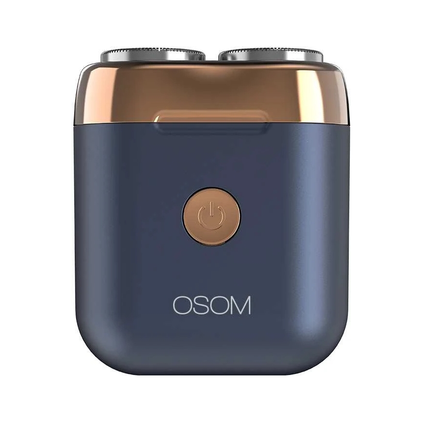 Мини машинка для стрижки волос-бритва OSOM Dual Blade Rotary Shaver OSOM02970, синего цвета