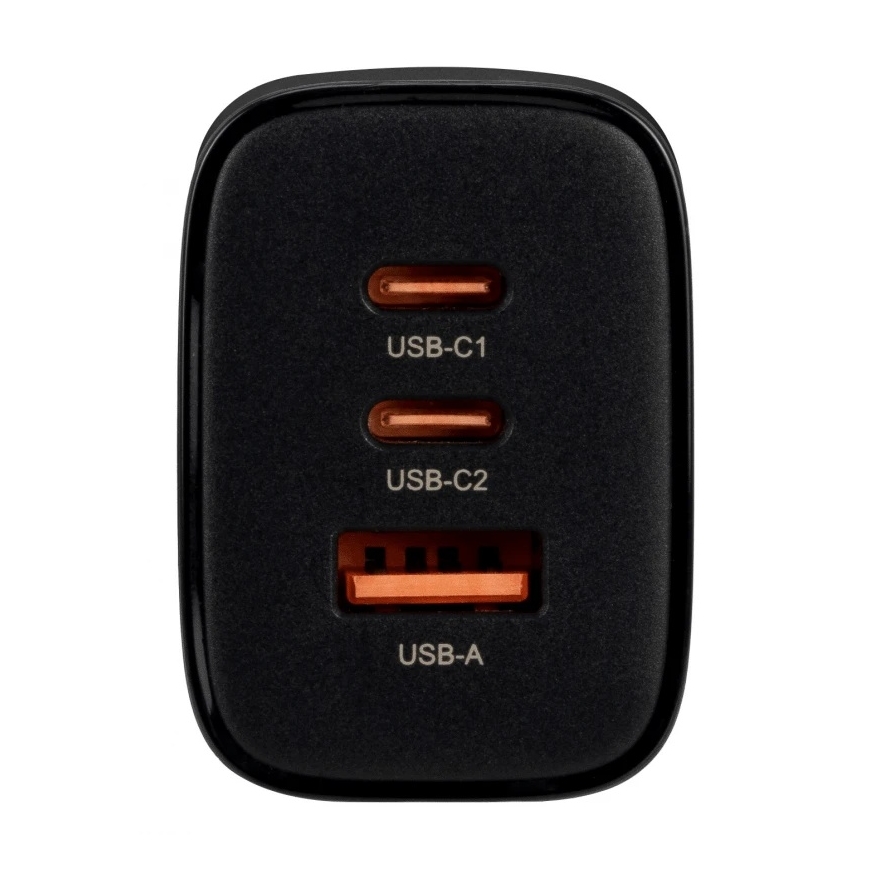 Laadija - Newell GaN 65 W laadija, millel on 2 USB-C porti ja 1 USB-A port - Must – 4