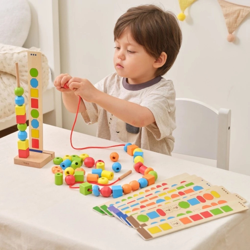 Viga Toys VIGA puidust helmed stringimise mustrite joonised 64 tk 3+ – 2