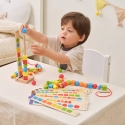 Viga Toys VIGA puuhelmi narunauhojen kuvioihin 64 kpl 3+
