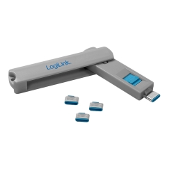 LogiLink AU0052 заглушка для порта Port blocker USB Type-C Синий, Серый 1 шт
