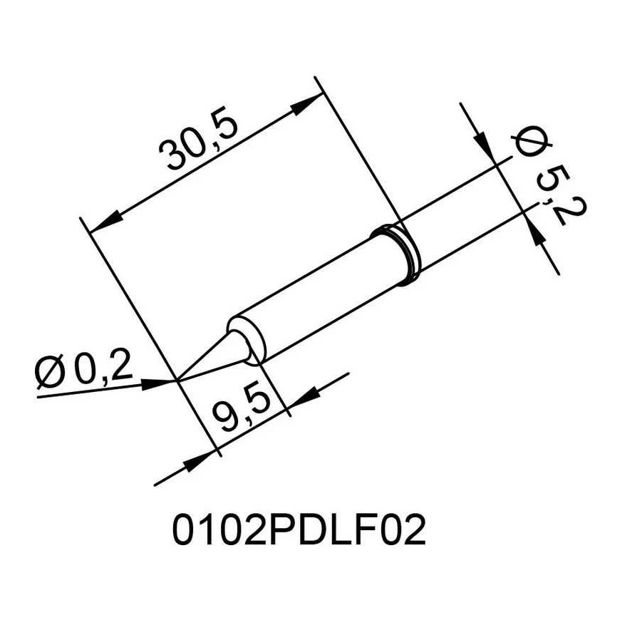 Наконечник ERSADUR, 0.2мм/0.008дюйма, для паяльника ERSA – 2