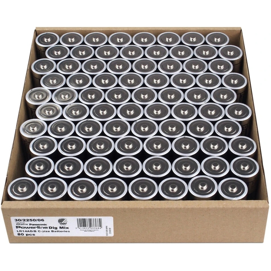 Battery - Panasonic LR14 Alkaline 1.5V Industrial 80-Pack Black – 2