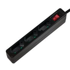 LogiLink LPS230B pagarinātājs 1,5 m 3 Maiņstrāvas izvade (-s) Melns