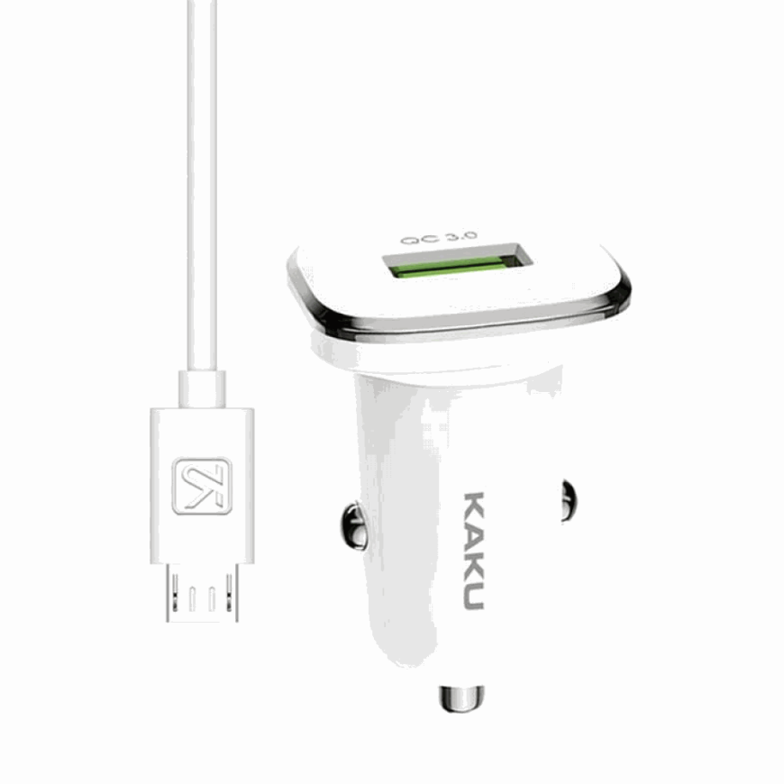 iKaku KSC-317 automobilinis įkroviklis QC 3.0 18W su Micro USB – 2