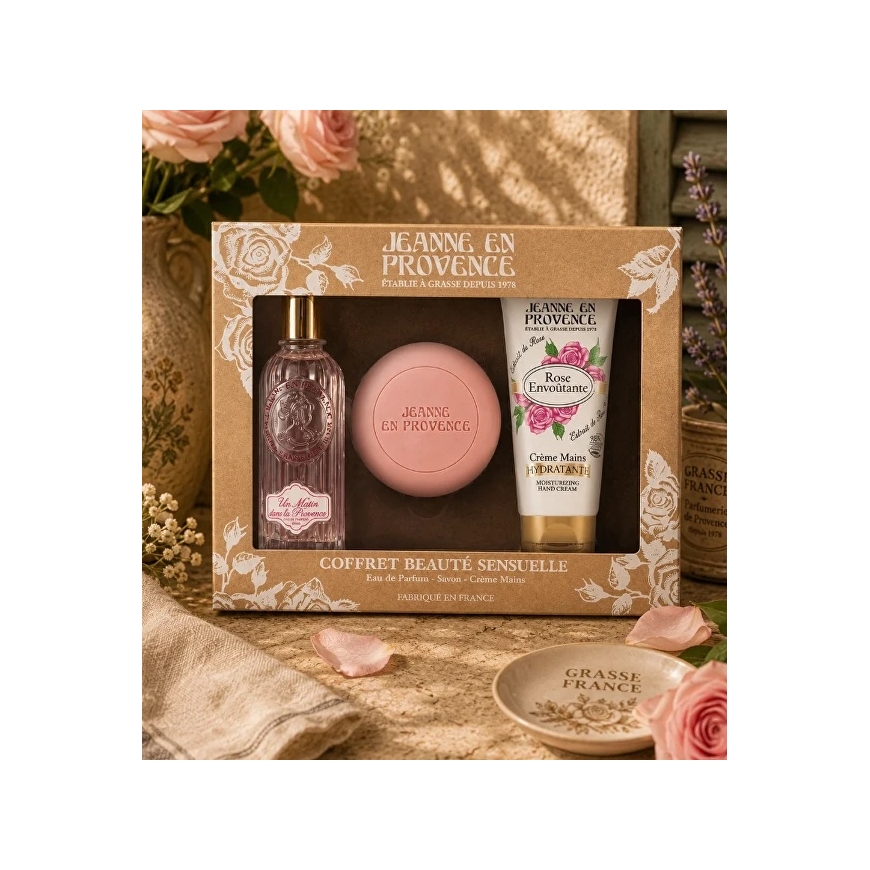 Jeanne En Provence Beauté Sensuelle - EDP 60 ml + ziepju 100 g + roku krēms 75 ml – 2