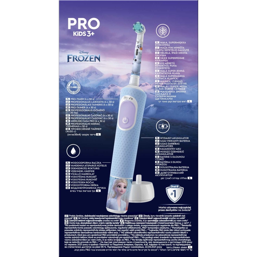 Oral-B D103.413.2KX Vitality PRO Kids 3+ Frozen + kelioninis dėklas – 5