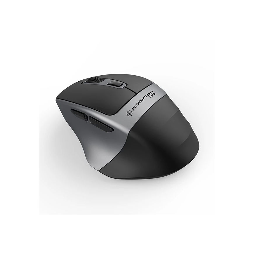 Powerton LIFE FLIXO Juhtmevaba Hiir, Must-Hõbe, 1600DPI – 2