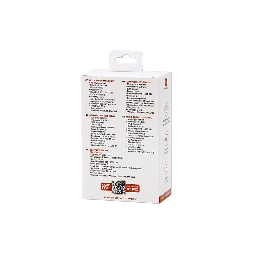 Powerton LIFE FLIXO Bezvadu pele, Melna-Sudrabaina, 1600DPI – 4