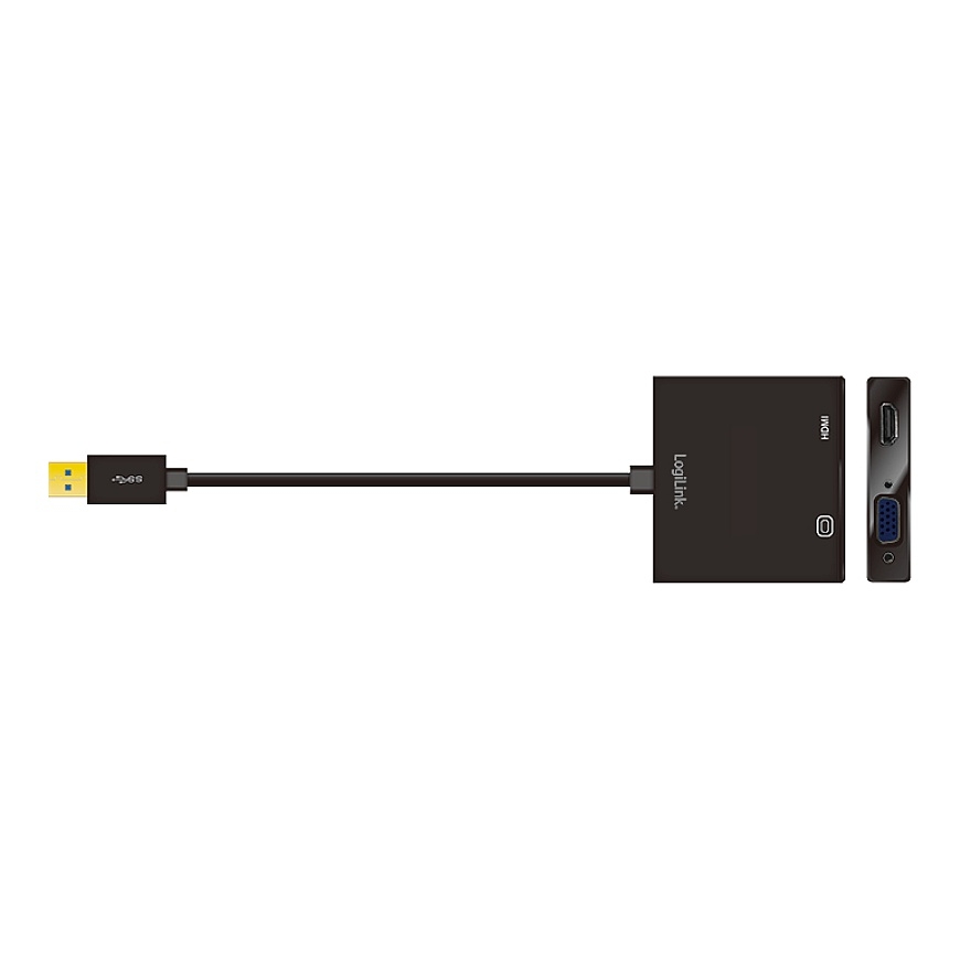 LogiLink UA0234 USB grafiikka-adapteri 1920 x 1080 pikseliä Musta