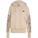 Sieviešu adidas Seasonal Essentials Animal Print 3-Stripes ar pilnu rāvējslēdzēju kapuci dzeltenas smilšu krāsas KH1547 (L)