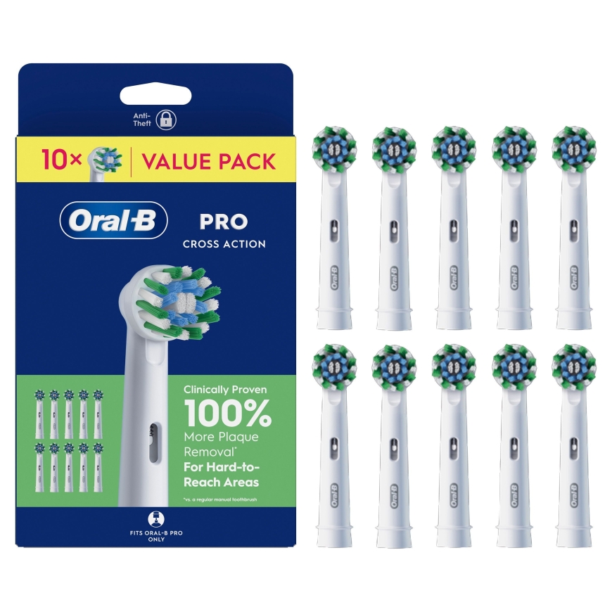 Oral-B Pro Cross Action Replacement Brush Heads, 10 pcs