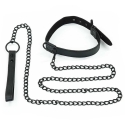 "Lovetoy Juoda" reguleeritava suurusega BDSM mänguasjade kaelarihm koos ketiga "Lovetoy Juoda" reguleeritava suurusega BDSM mänguasjade kaelarihm koos ketiga