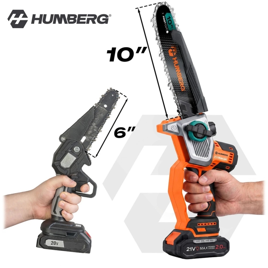 Akumulatora ķēdes zāģis Humberg HM-437 10" 8" (JS-543711) – 3